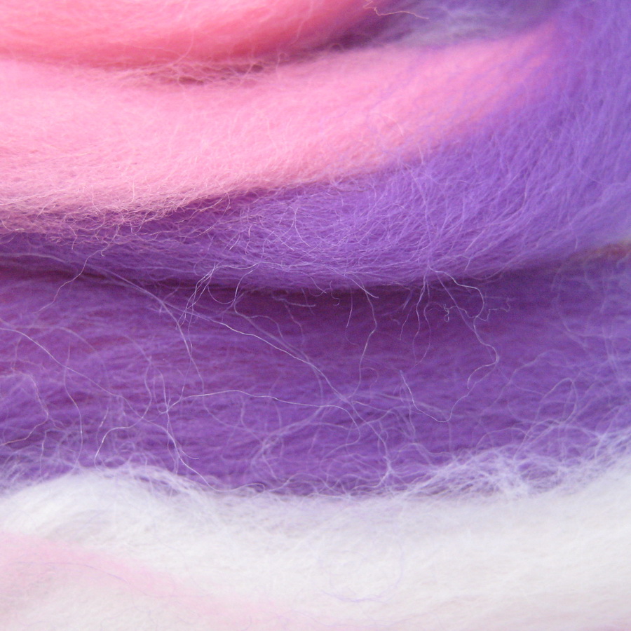 Шерсть полутонкая мультиколор розово-сиренево-белые оттенки