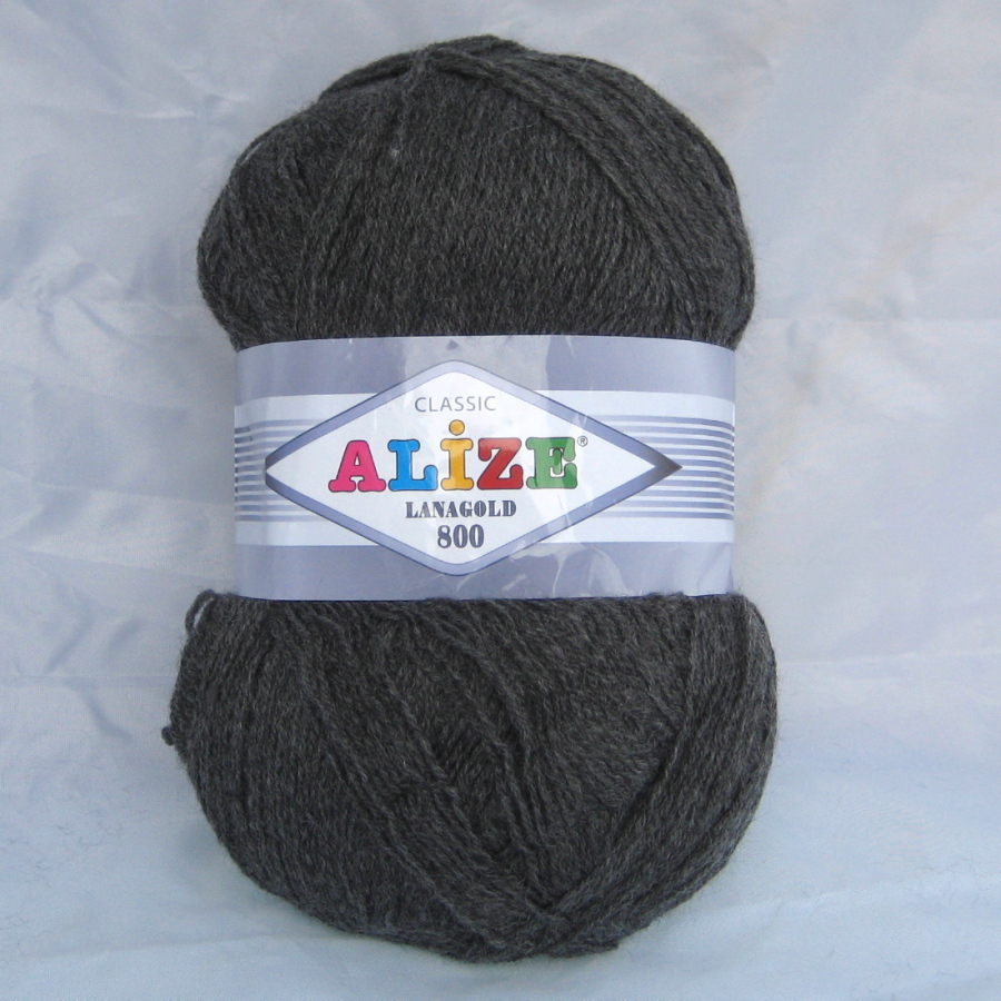Пряжа Lanagold 800 средне-серый меланж