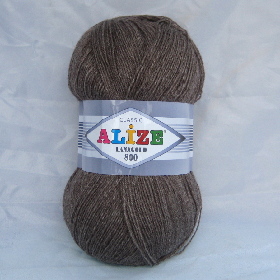 Пряжа Lanagold 800 светло-коричневый меланж