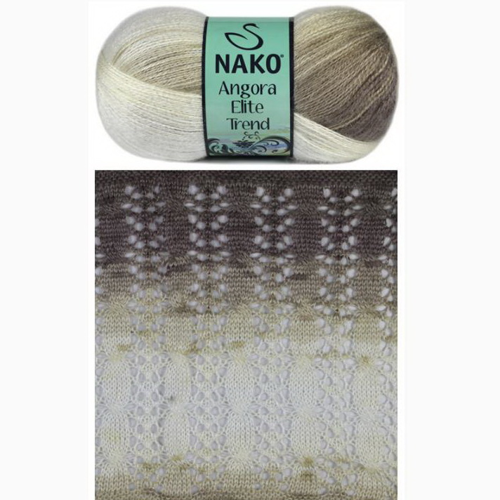 Пряжа Angora Elite Trend бело-бежевые оттенки