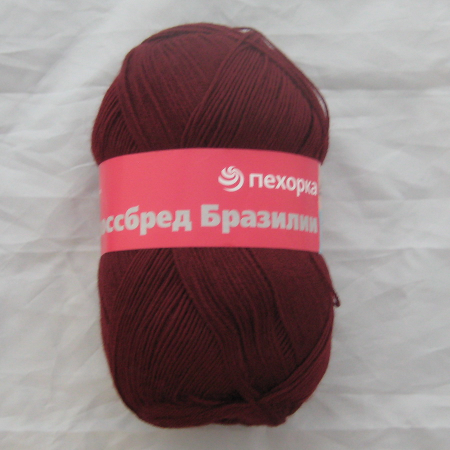 Пряжа Кроссбред Бразилии темное бордо