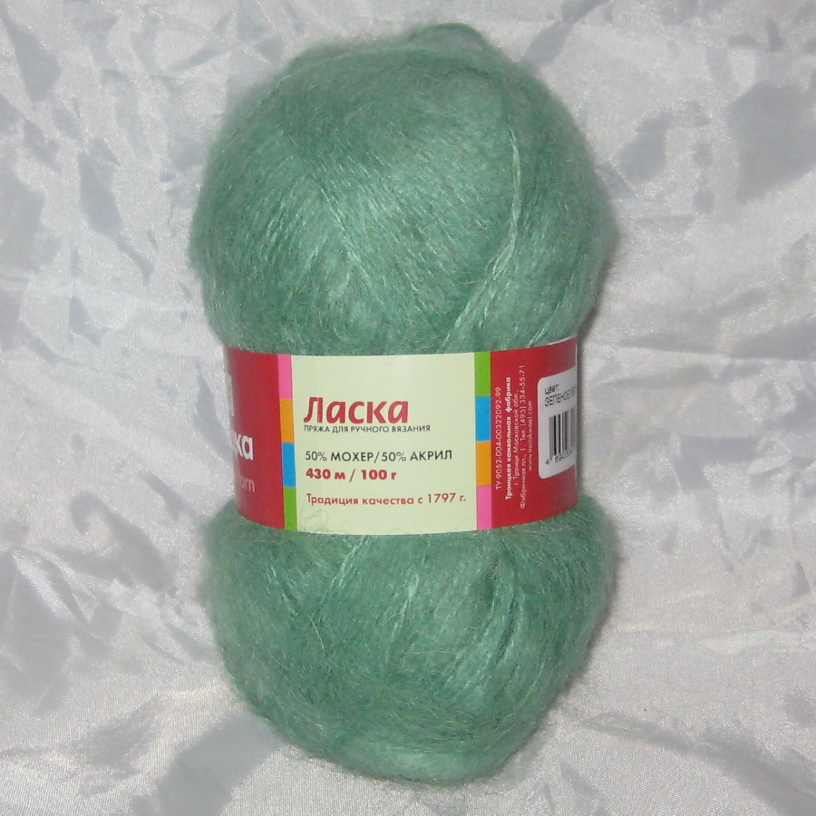 Пряжа Ласка зелёное яблоко