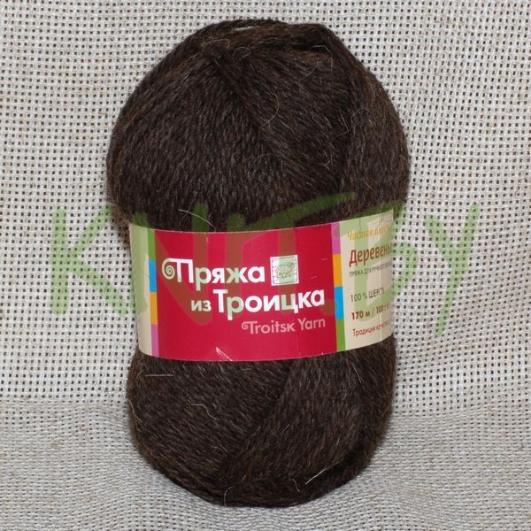 Пряжа Деревенька т.коричневый