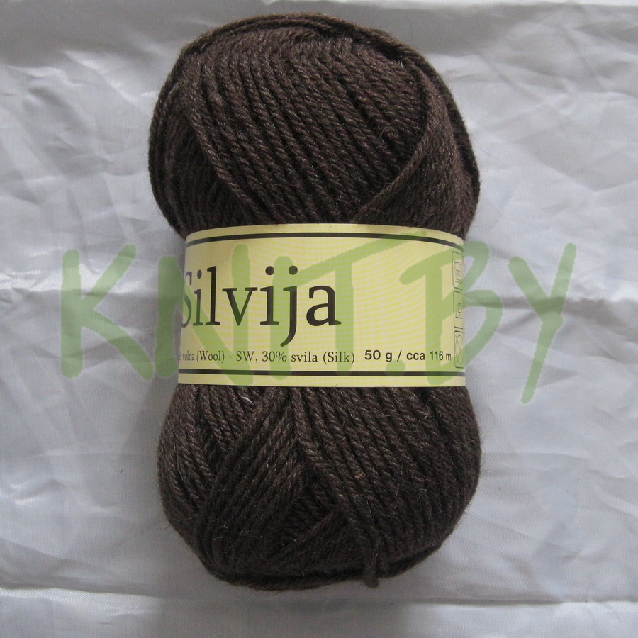Пряжа Silvija коричневый