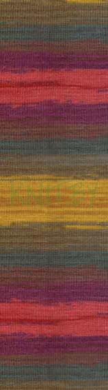 Пряжа Lanagold Batik красно-жёлтые оттенки