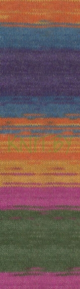 Пряжа Angora Gold BATIK Simli сине-оранжево-зеленые оттенки