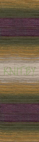 Пряжа Angora Gold BATIK simli сиренево-зелено-желтый