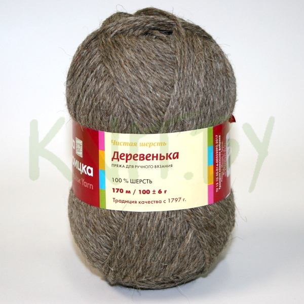 Пряжа Деревенька натуральный темный
