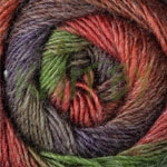 Пряжа Magic Fine зелено-красно-фиолетовые оттенки