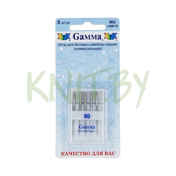 Иглы для бытовой швейной машины универсальная №80 к-т 5 шт.