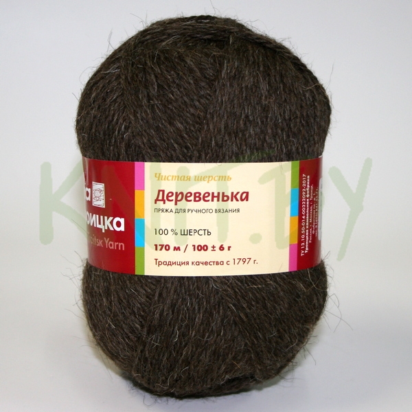 Пряжа Деревенька т.коричневый