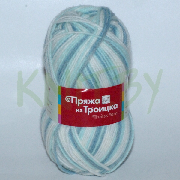 Пряжа Подмосковная секционный бело-голубой