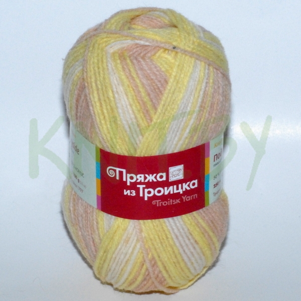 Пряжа Подмосковная принт желто-бежевый