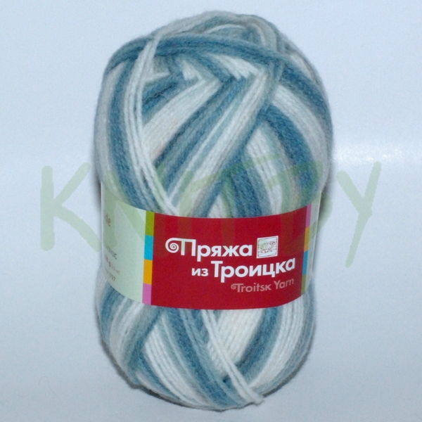 Пряжа Подмосковная секционный бело-синий