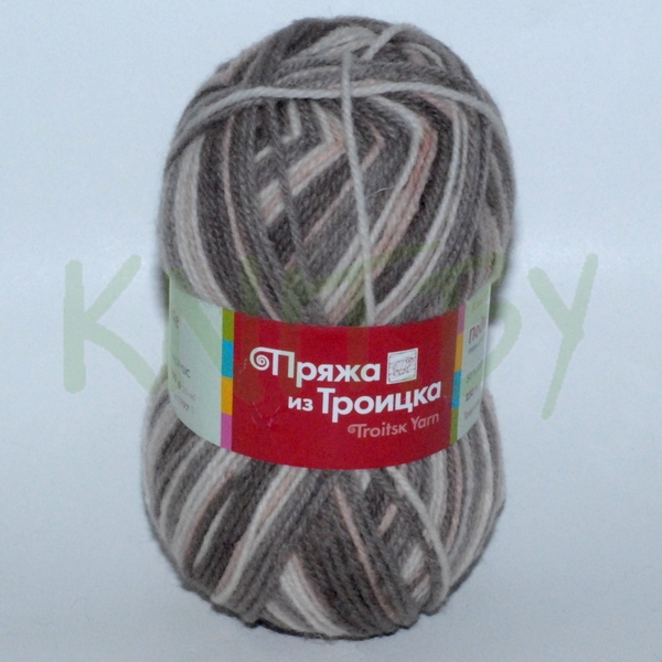 Пряжа Подмосковная принт коричневые оттенки