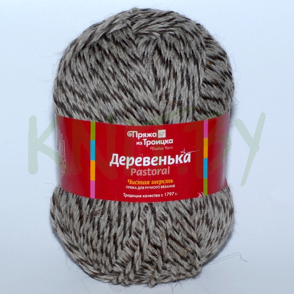 Пряжа Деревенька мулине нат.светлый, коричневый