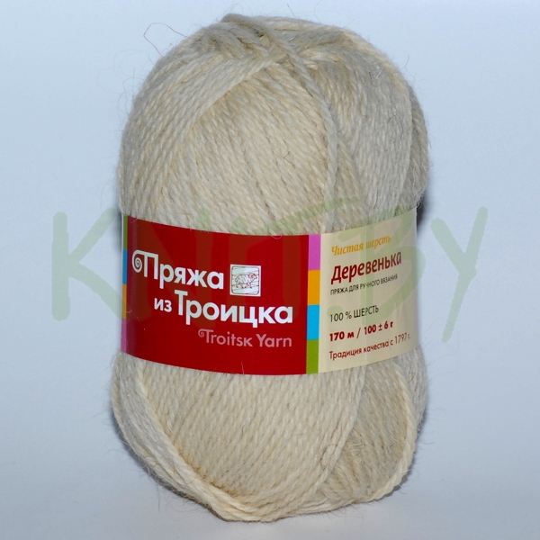 Пряжа Деревенька натуральный светлый