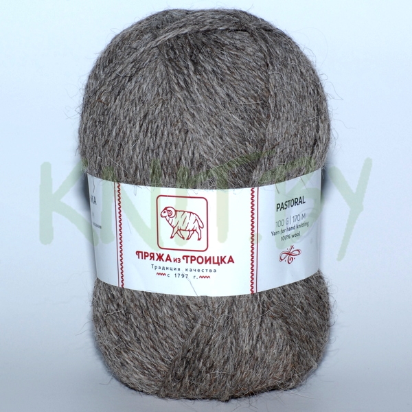Пряжа Деревенька  натуральный тёмный