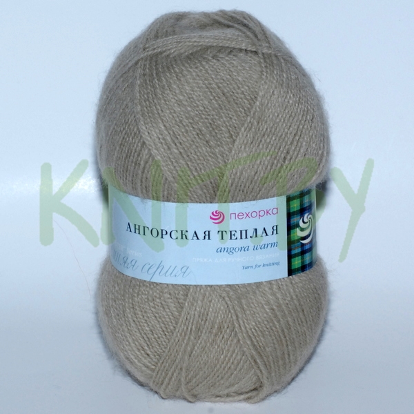 Пряжа Ангорская теплая суровый лен