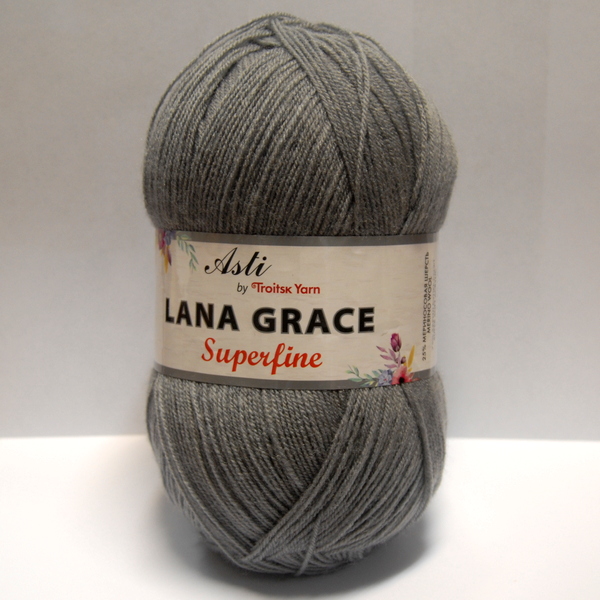 Пряжа Lana Grace Superfine серый