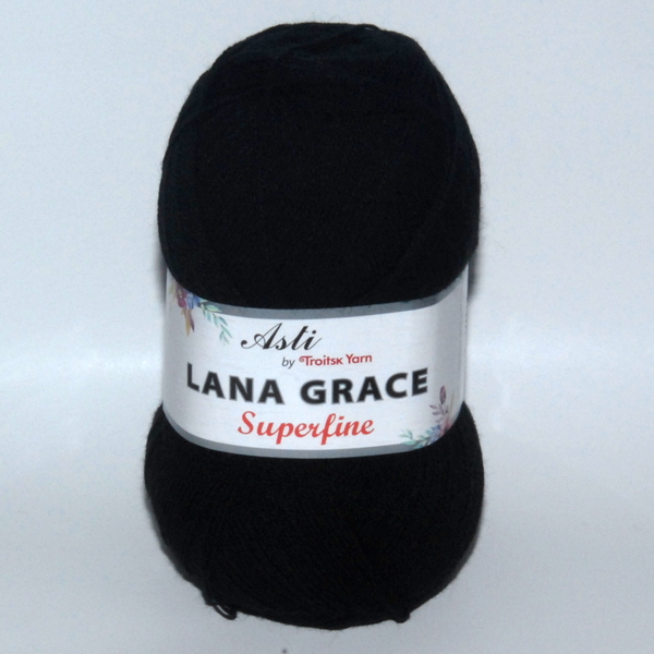 Пряжа Lana Grace Superfine черный