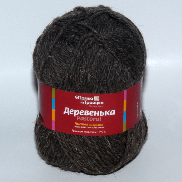 Пряжа Деревенька т.коричневый