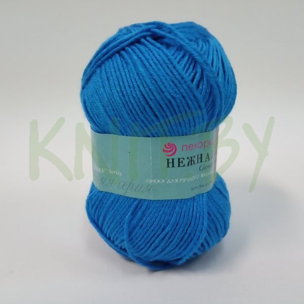 Пряжа Нежная яркий голубой