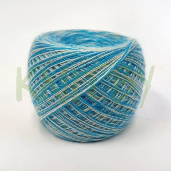 Пряжа Слонимский нитрон меланж бело-бирюзовый