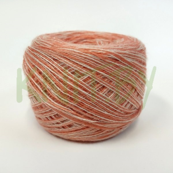 Пряжа Слонимский нитрон меланж бело-персиковый