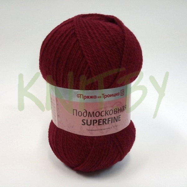 Пряжа Подмосковная SUPERFINE вишня