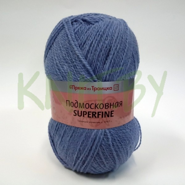 Пряжа Подмосковная SUPERFINE пепельно-голубой