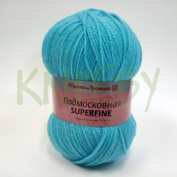 Пряжа Подмосковная SUPERFINE бирюза