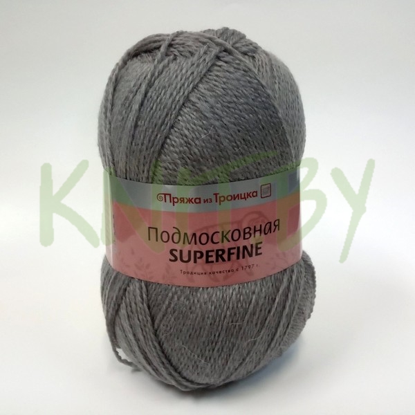Пряжа Подмосковная SUPERFINE серый