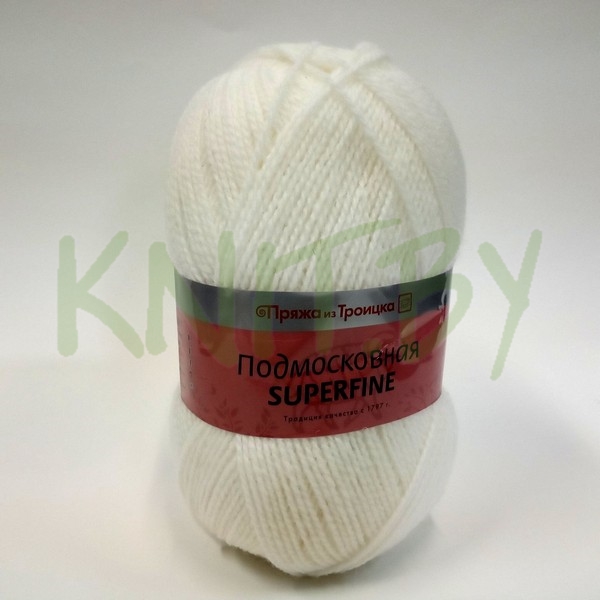 Пряжа Подмосковная SUPERFINE отбелка