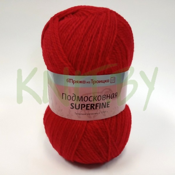 Пряжа Подмосковная SUPERFINE красный