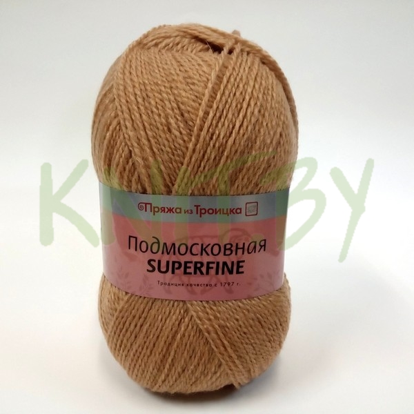 Пряжа Подмосковная SUPERFINE топленое молоко