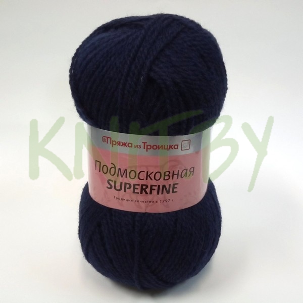 Пряжа Подмосковная SUPERFINE темно-синий