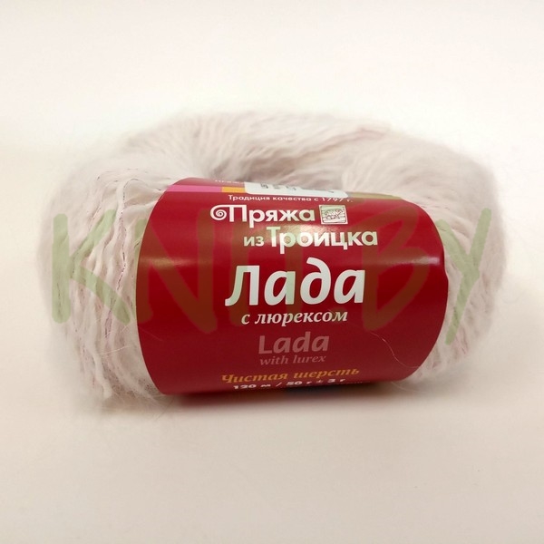 Пряжа Лада  с люрексом мулине отбелка/фуксия