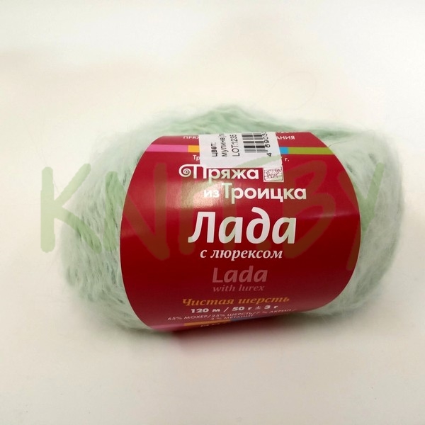 Пряжа Лада  с люрексом мулине лед/св.голубой