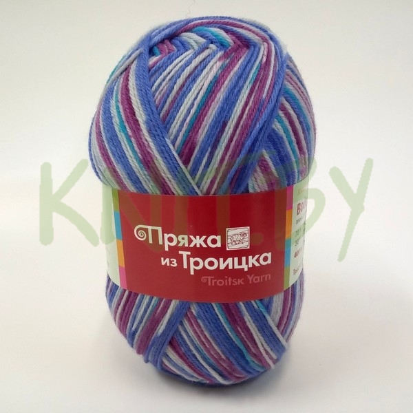 Пряжа Водопад  принт фиолетовый-синий