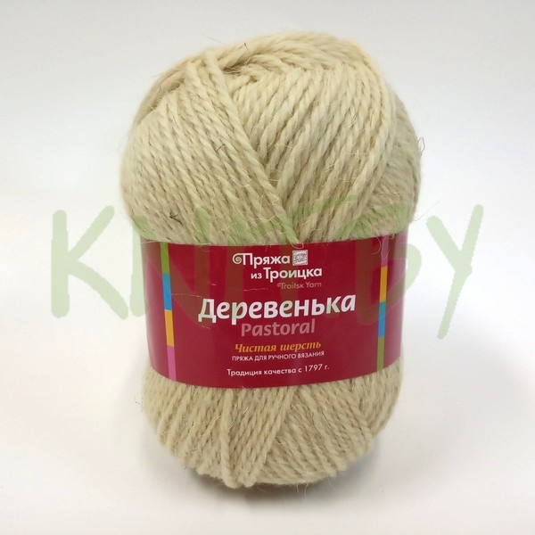 Пряжа Деревенька натуральный светлый