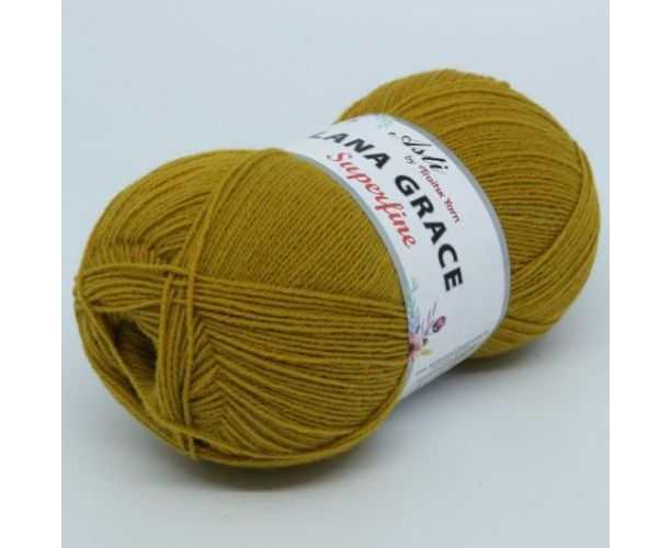 Пряжа Lana Grace Superfine горчица
