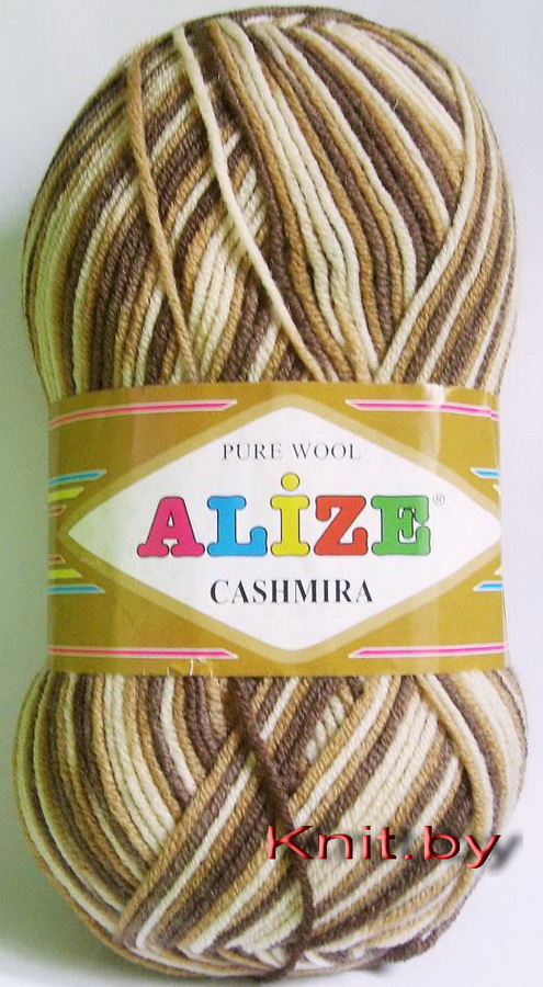 Пряжа Cashmira меланж бежево-коричневый