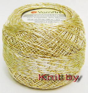 Пряжа Camellia молочный+золото